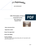 CXC Principles of Accounts General Level: SBA Assignment Summer 2010