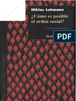 Niklas Luhmann Cómo Es Posible El Orden Social