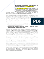 Acta de Junta Aprobación Manual, Matriz, Informe 2018 y Plan 2019