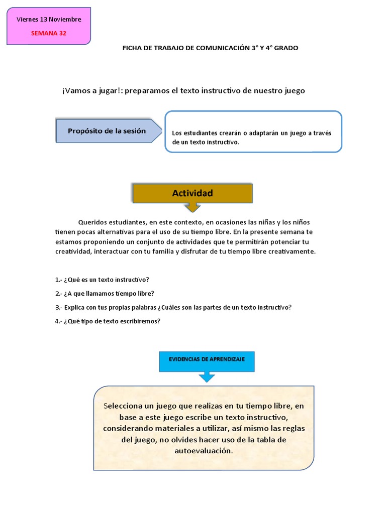 Creación de Textos Instructivos para Niños | PDF | Artes del Lenguaje y ...