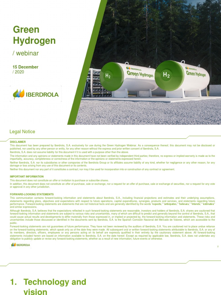 Green Hydrogen: / Webinar | PDF | Renewable Energy | Carbon Capture And ...
