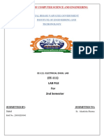 (EE-111) Lab File For 2nd Semester: Institute of Engineering and Techonology