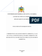 TCC A Importancia Do Licenciamento Ambiental A Luz Da Tutela Constitucional Do Meio Ambiente e Do Dever Estatal de Prevenção e Precaução Do Risco Ambiental