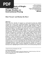 Meta-Analysis of Single-Case Research Design Studies On Instructional Pacing (Tincani & de Mers, 2016)