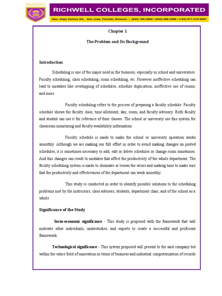 The Problem and Its Background: Significance of The Study | PDF ...