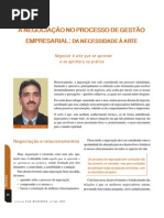 A negociação no projeto de gestão