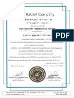 N° IQ-CCER-N° 1120 -0164 Daniel Torres Tenorio