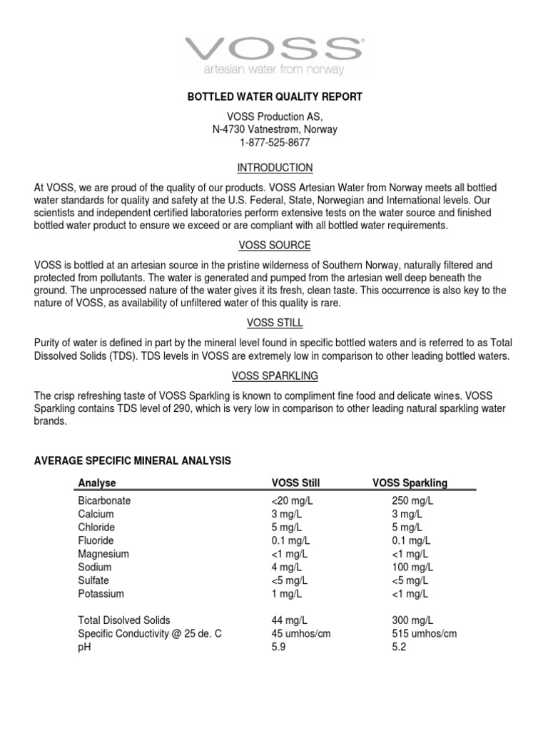 Bottled Water Quality Report Download Free PDF Drinking Water Bottled Water
