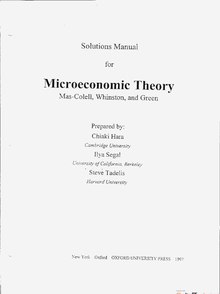 Microeconomic Theory (Mas-Colell) ソフトカバー Microeconomic Theory by Andreu Mas-Colell, Michael D
