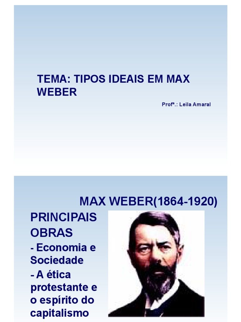 Os tipos ideais em Max Weber: uma análise dos conceitos de ação social ...
