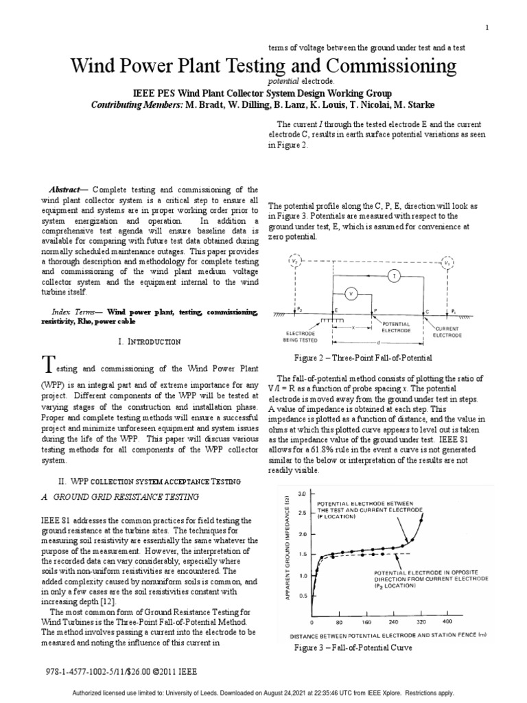 Wind Power Plant Testing and Commissioning | PDF | Electrical ...