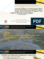 Draft Policy Recommendation On Domestic Was Tewater Management and Potential Project Prop Osal in Brunei Darussalam