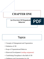 Chapter One: An Overview of Organizational Behavior