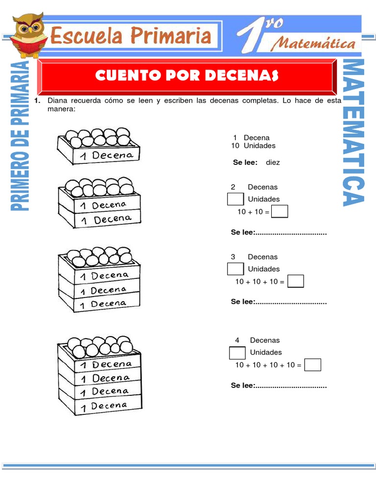Actividades sobre Decenas para Primer Grado | PDF