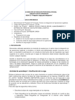 Proceso Dirección de Formación Profesional Integral Formato Guía de Aprendizaje GUÍA 3.3 "Preparar Carga para Despacho"