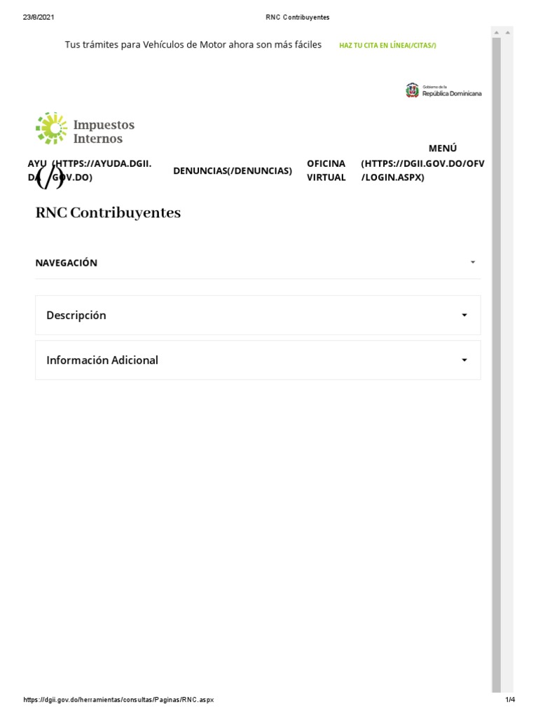 Consulta RNC Contribuyentes RD | PDF