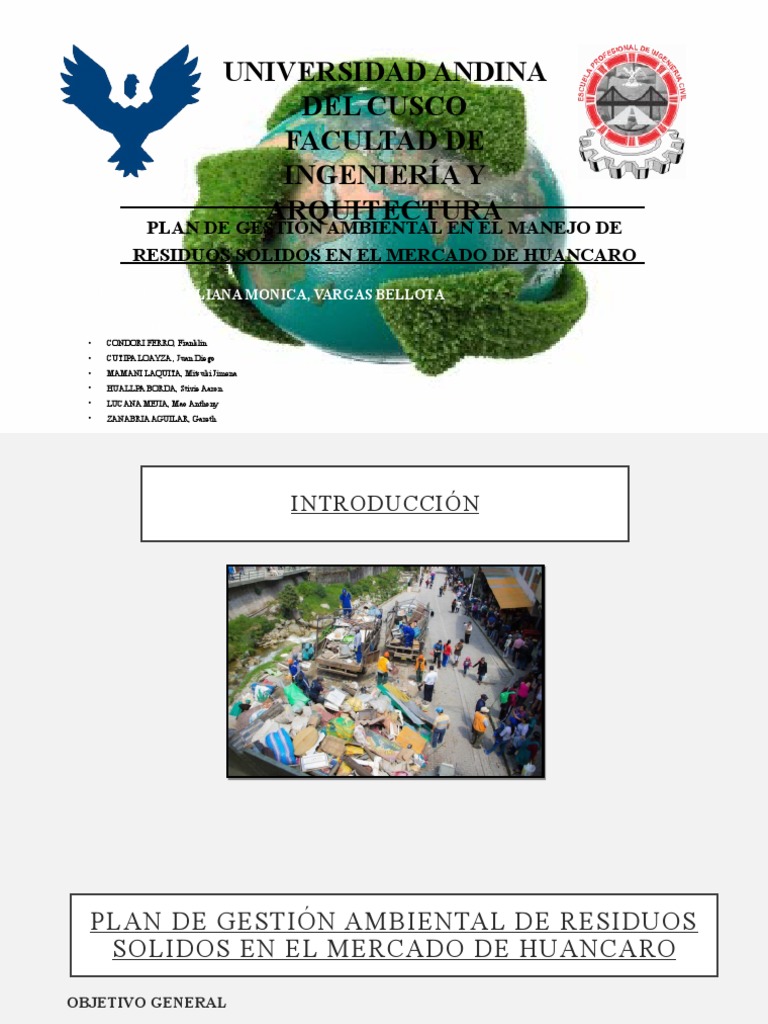Gestión de Residuos en Mercado Huancaro | PDF | Residuos | Reciclaje
