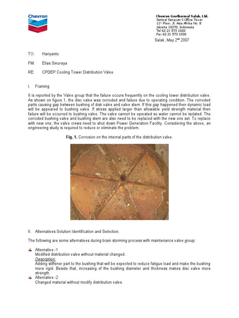 Alternative Solutions to Address Frequent Failures of Cooling Tower