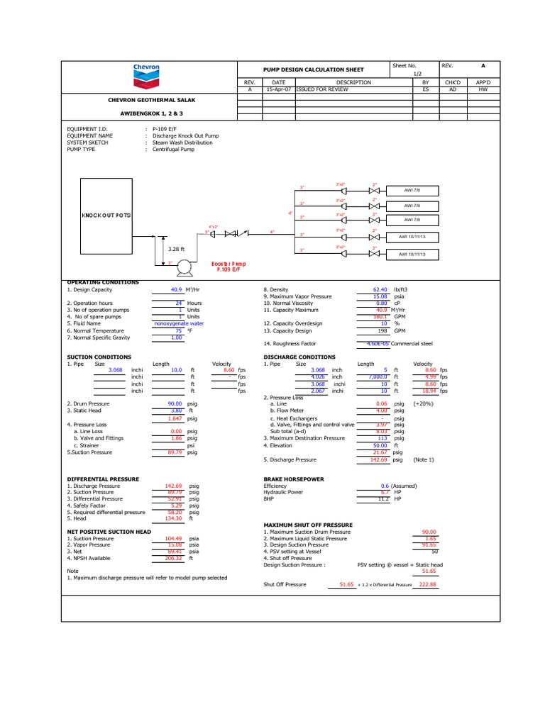 Centrifugal Pump Design Calculation | PDF | Pressure | Pump