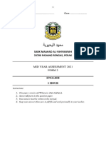 Sabk Maahad Al-Yahyawiah 33700 Padang Rengas, Perak: Mid Year Assessment 2021 Form 2