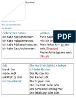 Schmerzen Haben Wehtun: Mir: Ich Im Dativ (Singular) (Plural)