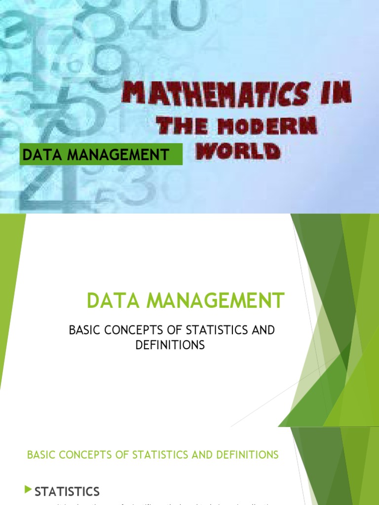 Data Management and Statistical Concepts | PDF | Statistics | Data