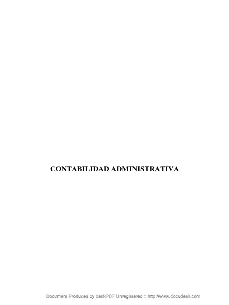 Contabilidad Administrativa y Toma de Decisiones | PDF
