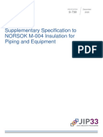 Supplementary Specification To NORSOK M-004 Insulation For Piping and Equipment