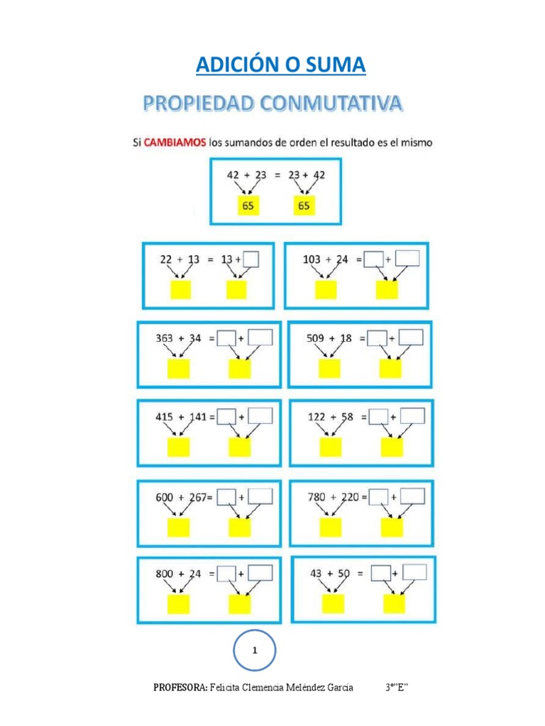 Adición o Suma | PDF