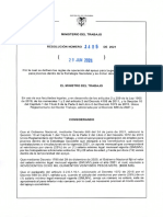 Resolucion Numero J 4 0 5: Ministerio DEL Trabajo