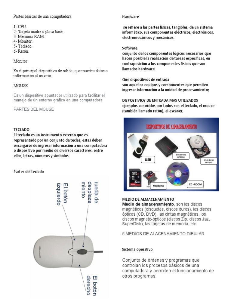 Componentes y Funciones de PC Básica | PDF | Hardware de la computadora ...