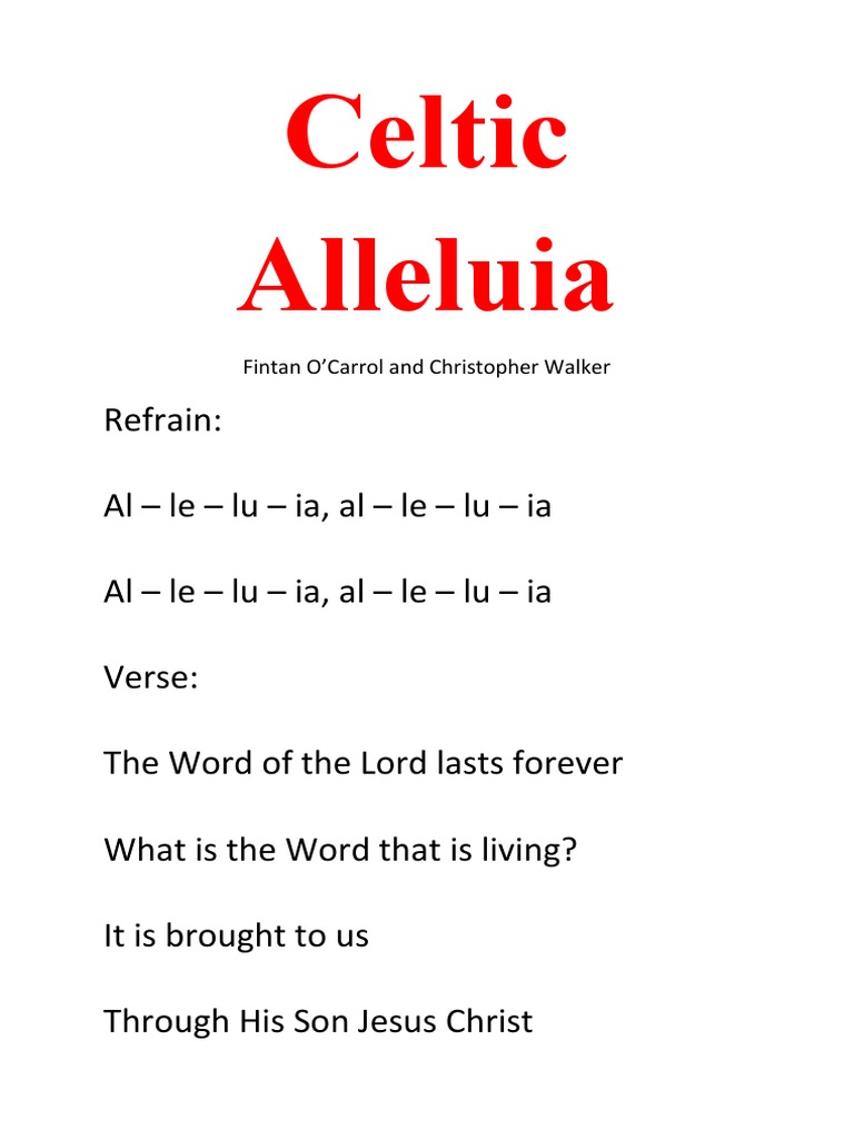 Celtic alleluia wedding verse pdf | Honestweddingadvice.com