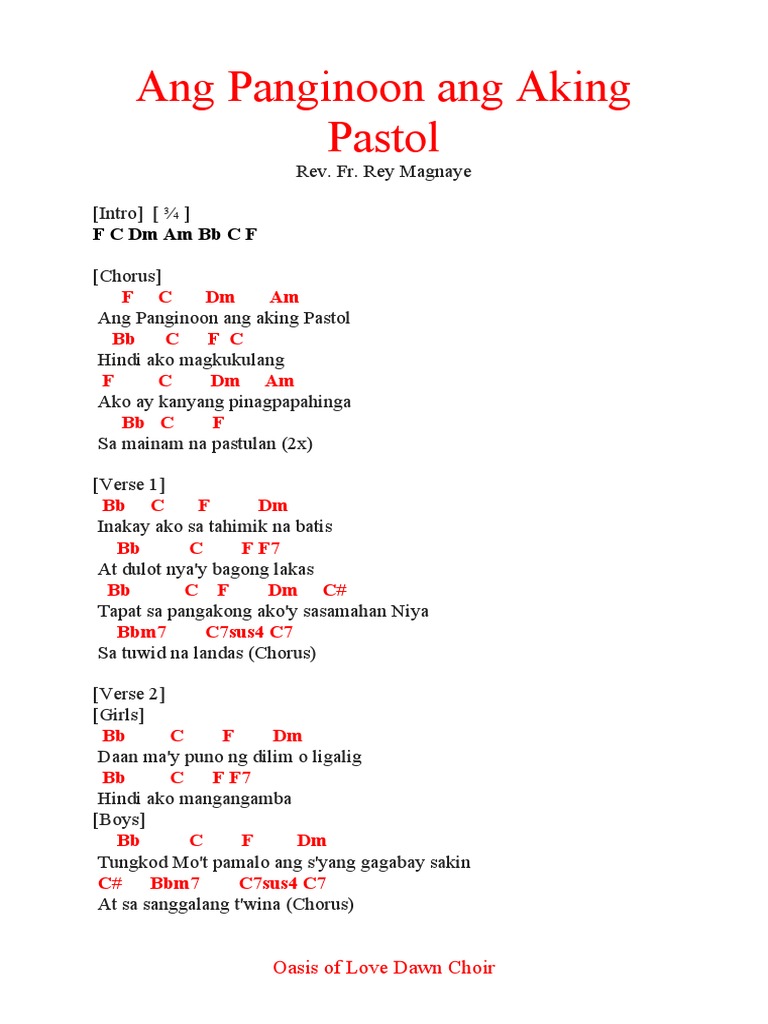 Ang Panginoon Ang Aking Pastol | PDF
