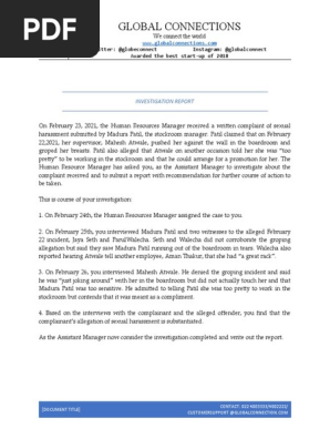 Investigation Report