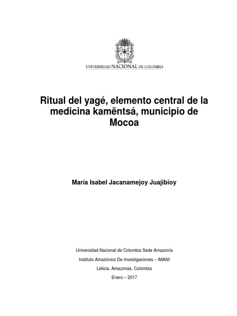 Ritual del Yagé en Medicina Kamëntsá | PDF | Religión y espiritualidad