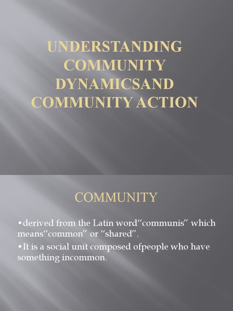 Community Dynamics and Action Explained | PDF