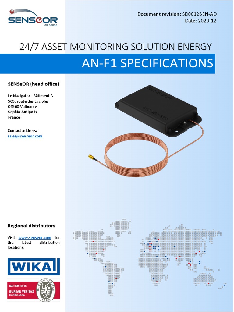 An-F1 Specifications: 24/7 Asset Monitoring Solution Energy | PDF ...