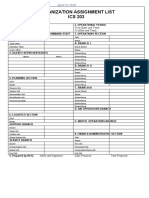 Organization Assignment List ICS 203: From (Date and Time) : To (Date and Time)