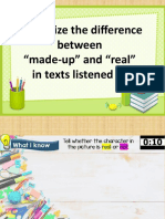 Recognize The Difference Between "Made-Up" and "Real" in Texts Listened To