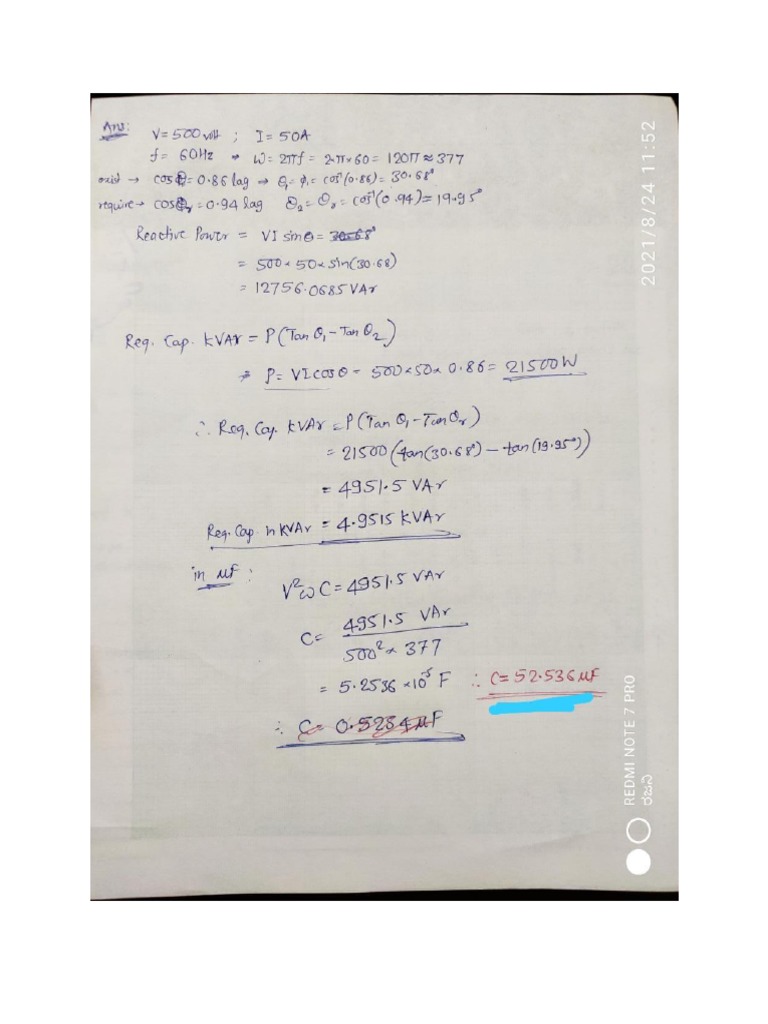 Capacitor Bank Calculation PDF