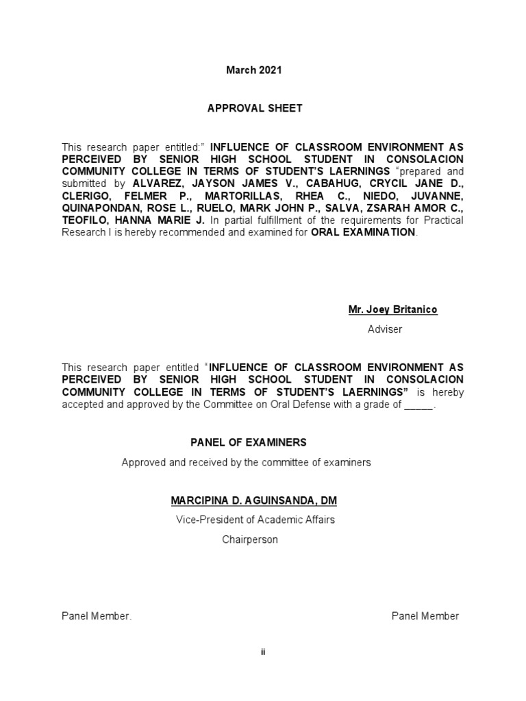 2group 2 Approval Sheet | PDF