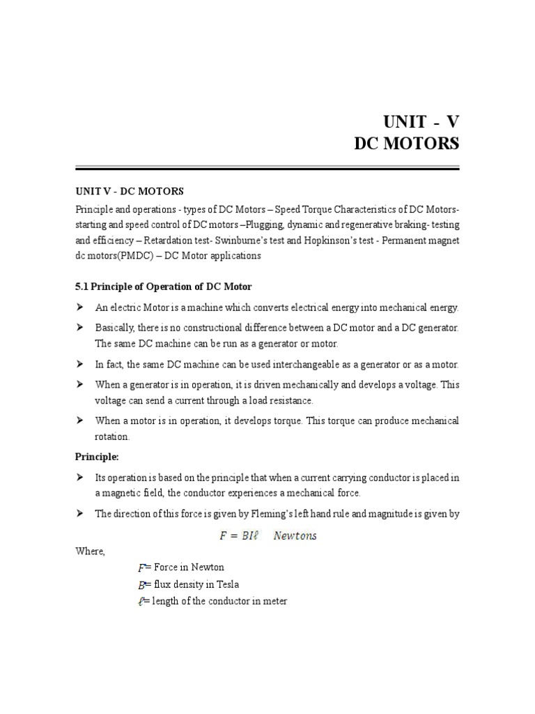 Understanding DC Motors and Their Operation | PDF | Electric Motor ...