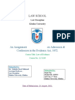 Law School: An Assignment On Admission & Confession in The Evidence Act, 1872