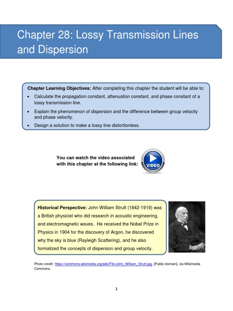 Lossy Transmission Lines Explained | PDF | Transmission Line