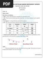 Grade 9 Maths IIT Worksheet Lines and Angles Answer Key