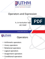 Operators and Expression - Student