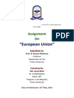 "European Union": Assignment On