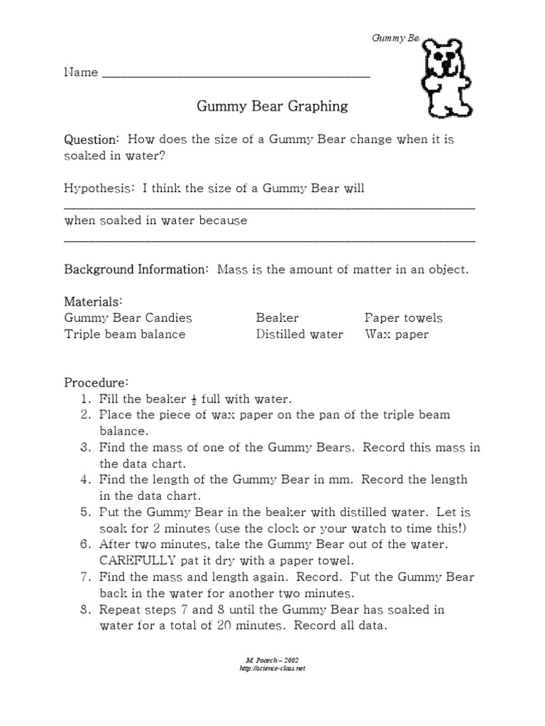 Gummy Bear | Download Free PDF | Experiment | Dependent And Independent ...