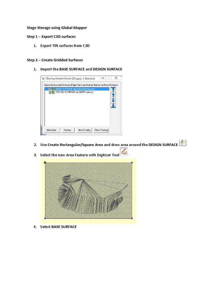 Stage Storage Using Global Mapper | PDF