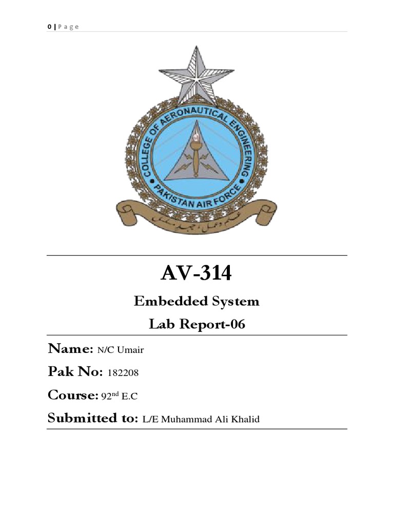 NC Umair 182208 AV-314 Lab Report-6 | PDF